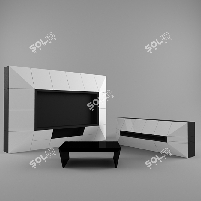 Elegant Living Room Set 3D model image 1