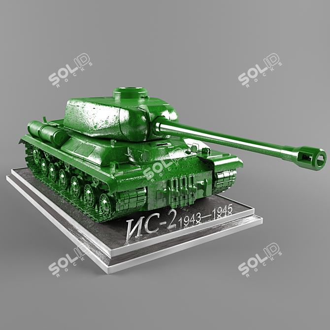 Authentic IS-2 Tank Model 3D model image 1