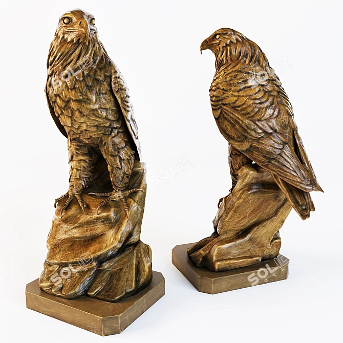 Majestic Eagle Sculpture 3D model image 1