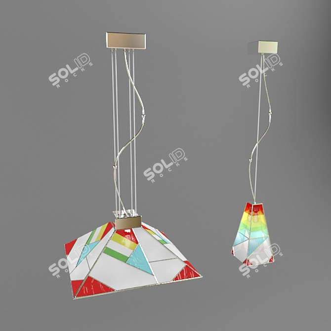 Title: Diamante Glass Pendant Light 3D model image 1
