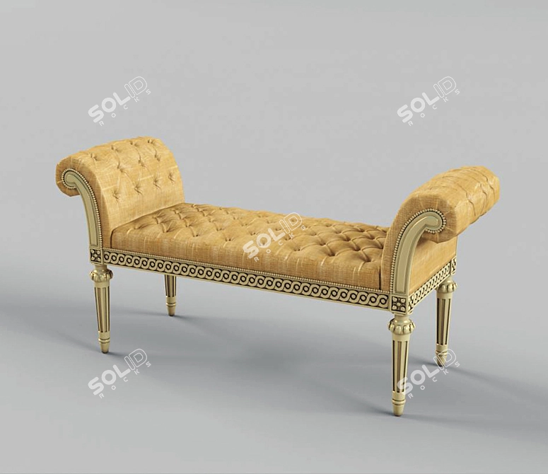 Elegant Trianon Court Bench 3D model image 1