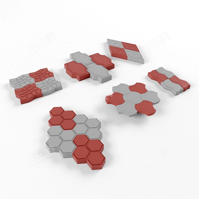 Versatile Pavers: 6 Stylish Options 3D model image 1