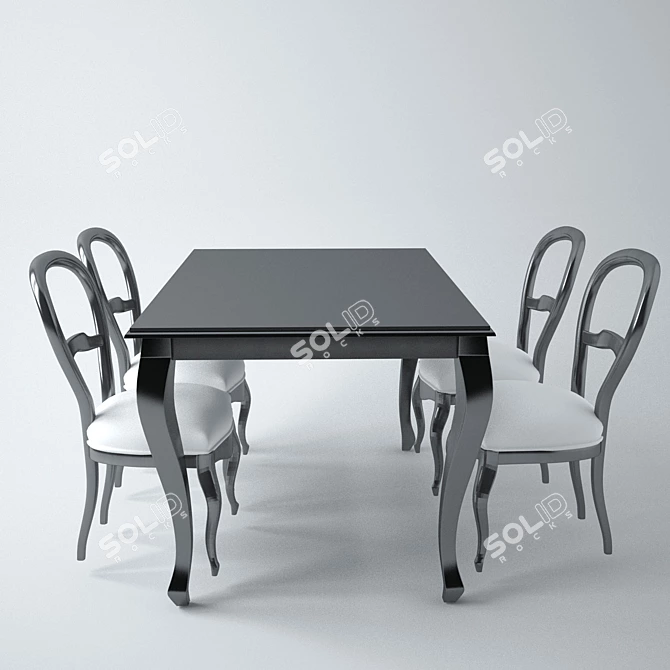 Timeless Dining Set 3D model image 1