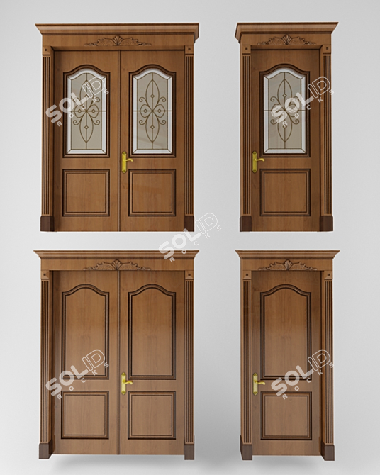 Classic Entrance Door 3D model image 1