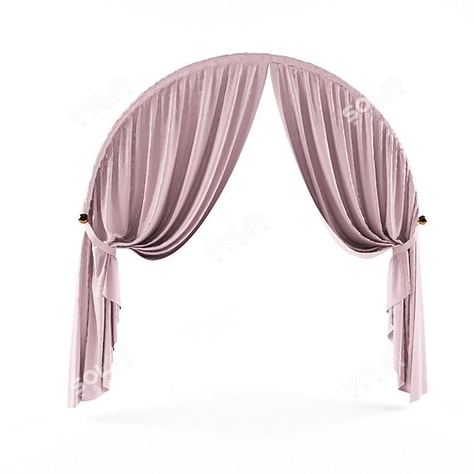 Arched Window Curtain 3D model image 1