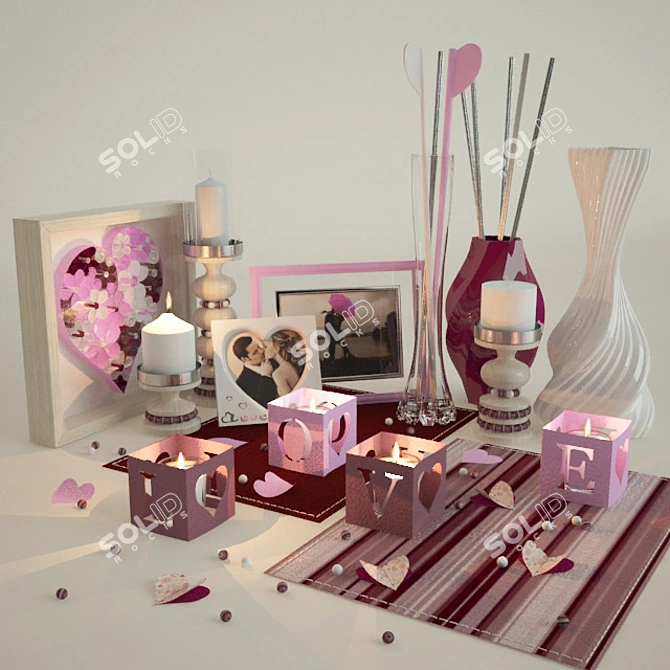 Romantic Decor Set 3D model image 1