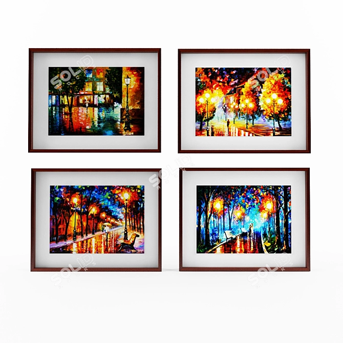 Wooden Framed Glass Posters 3D model image 1