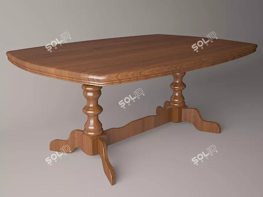 Elegant Mahogany Desk 3D model image 1