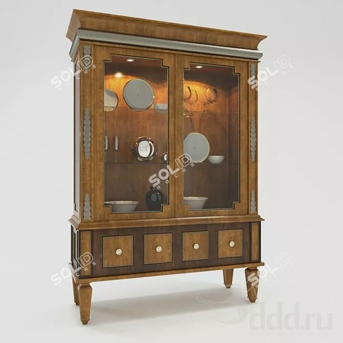 Glamorous Deco Display Cabinet 3D model image 1