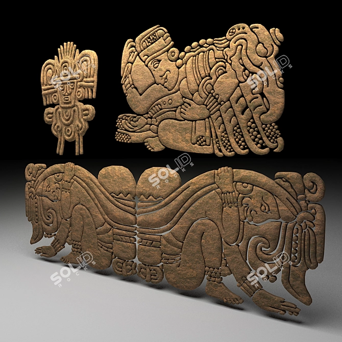 Maya Relief Decor: Timeless Elegance 3D model image 1