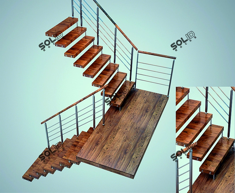 Modular Staircase Kit 3D model image 1