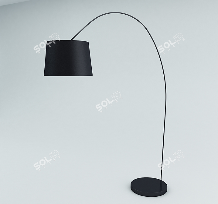 Apex Black Floor Lamp: Sleek and Stylish 3D model image 1