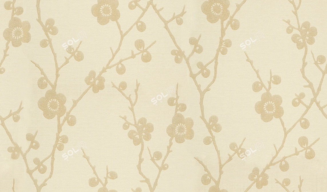 Golden Floral Delight: Harlequin Blossom 75304 3D model image 1