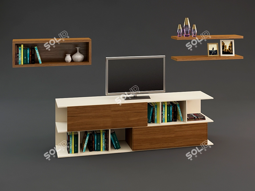 Compact Living Room Furniture Set 3D model image 1