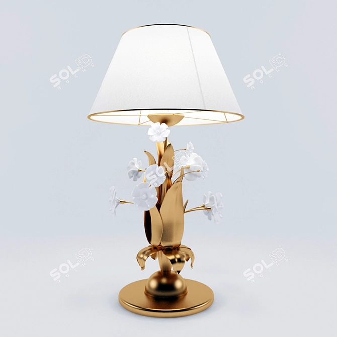 Bronze and Ceramic Table Lamp 3D model image 1