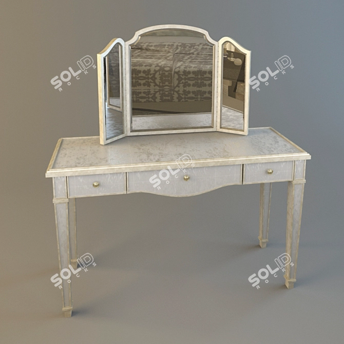 Elegant Lillian August Table & Mirror Set 3D model image 1