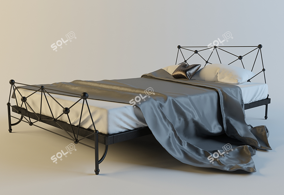 Elegant Dream Bed 3D model image 1