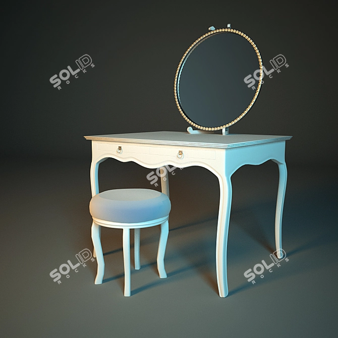 Elegant Vanity Set 3D model image 1