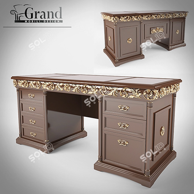 Elegant "Jacqueline" Writing Desk 3D model image 1