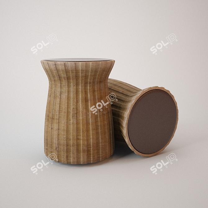 Ceramic Ridge Stool 3D model image 1