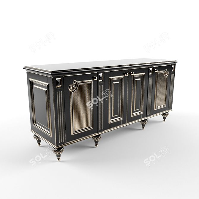 Elegant Oak Chest Of Drawers 3D model image 1