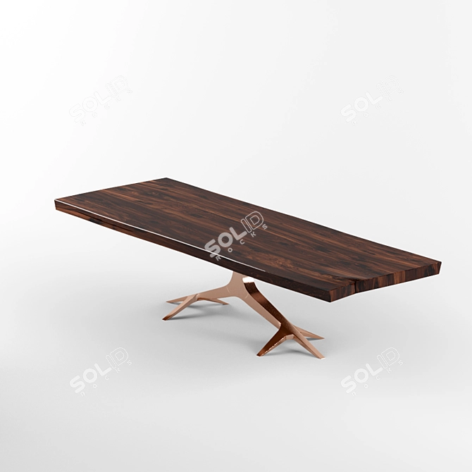 Elegant Rose Base Dining Table 3D model image 1