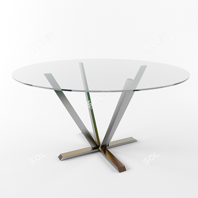 Modern Glass Round Dining Table 3D model image 1