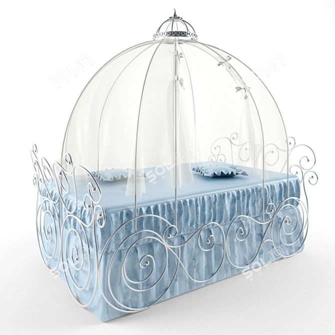 Enchanting Cinderella Coach Bed 3D model image 1