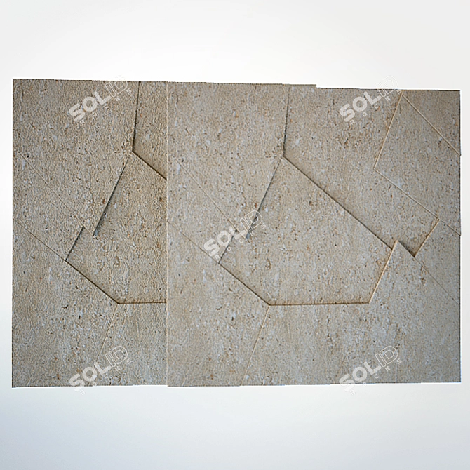 Anarchy Beige: Bold Statement Floor Tiles 3D model image 1