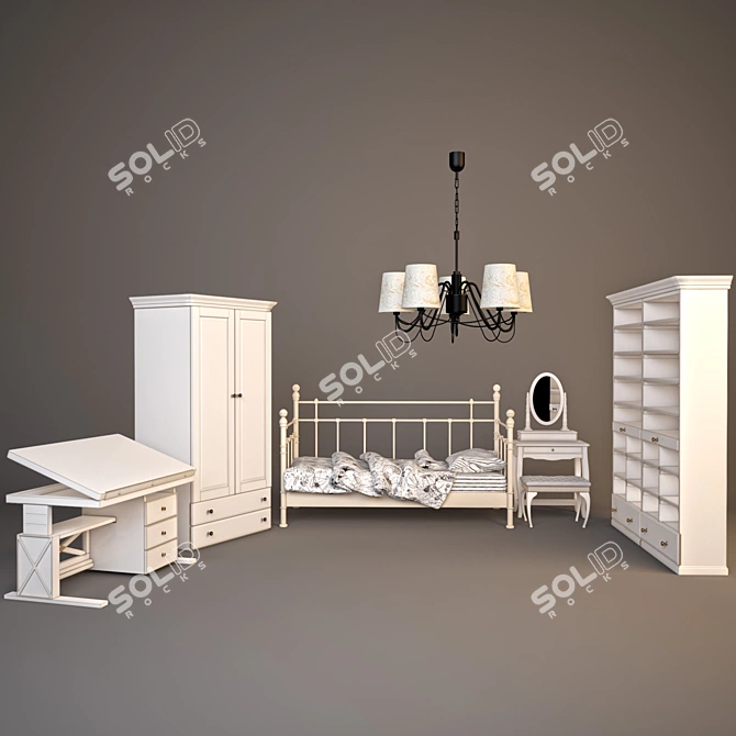 Cozy Kids' Furniture Set 3D model image 1