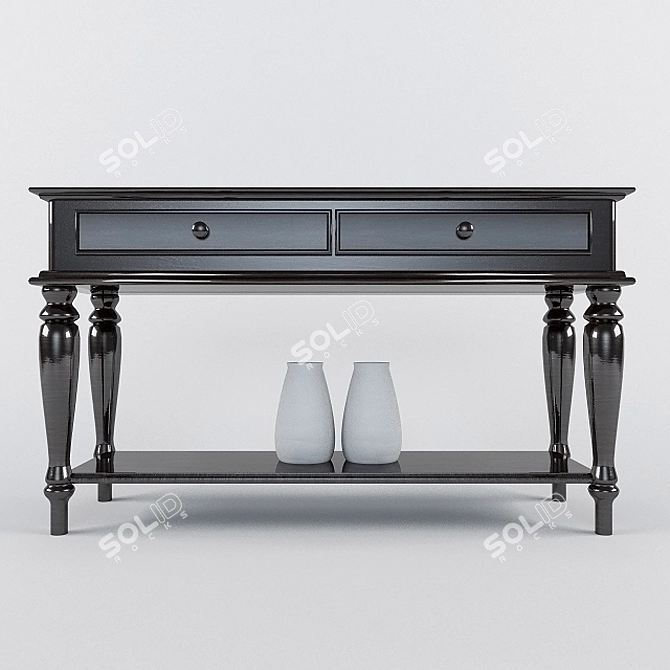 Elegant Bedside Table Classic 3D model image 1