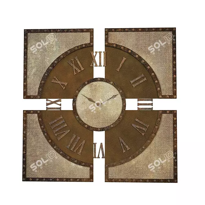 Quartz Wall Clock 76cm 3D model image 1