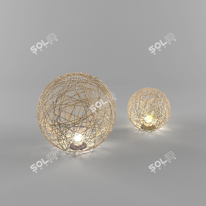 DIY Rope Floor Lamp 3D model image 1