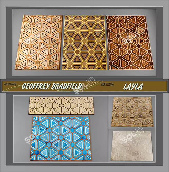 Luxury Designer Carpets: GEOFFREY BRADFIELD LAYLA 3D model image 1