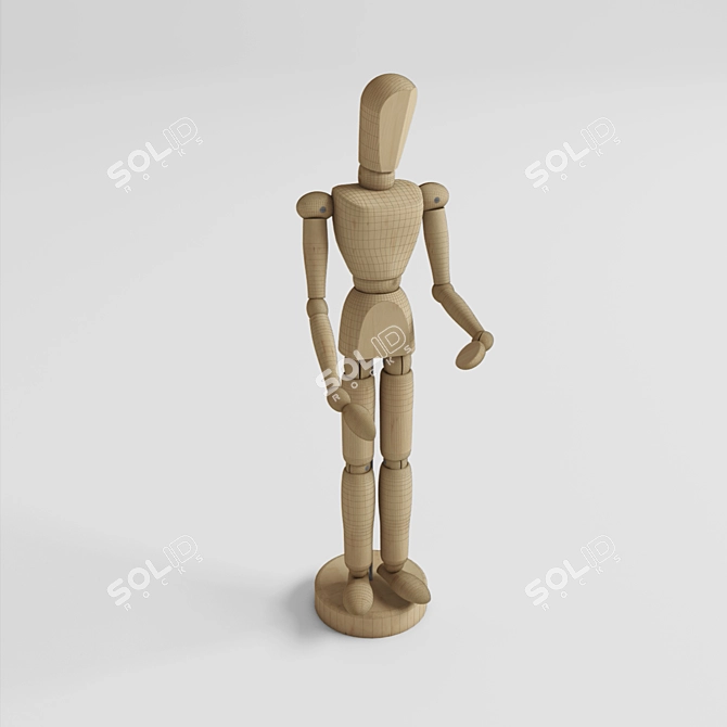 Poseable Articulated Man Doll 3D model image 1