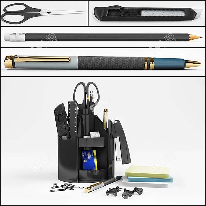 Office Essentials Bundle 3D model image 1