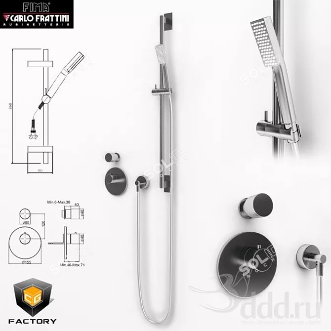 FIMA|CARLO FRATTINI: Luxury Shower Set 3D model image 1