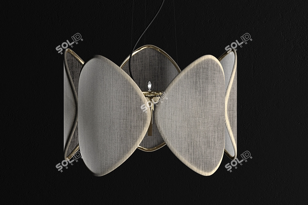 Elegant Baga Chandelier - Rhutenium Finish 3D model image 1