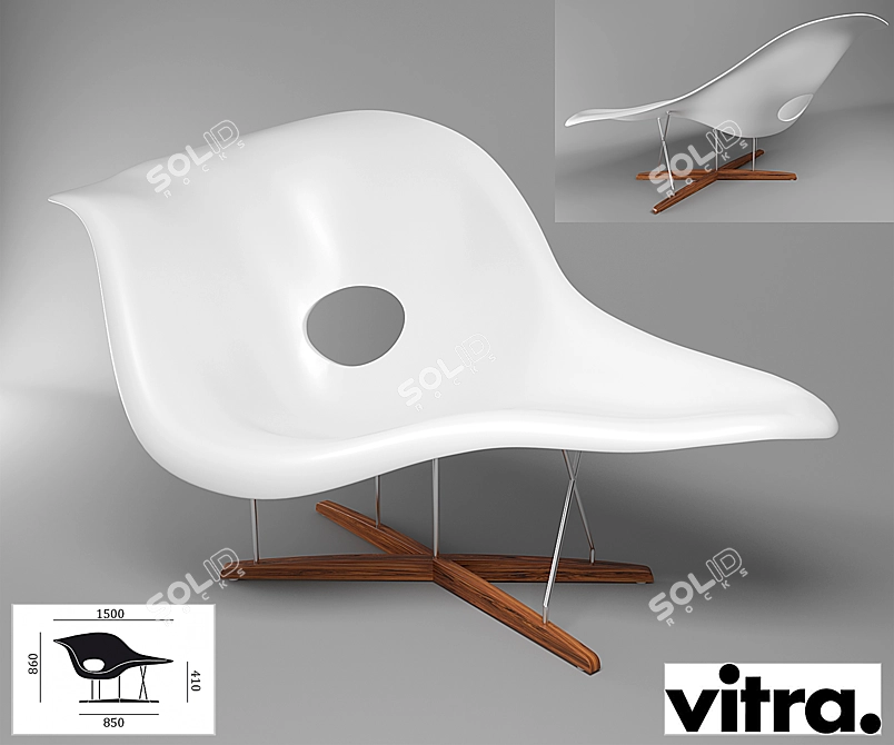 Stylish La Chaise Lounge 3D model image 1