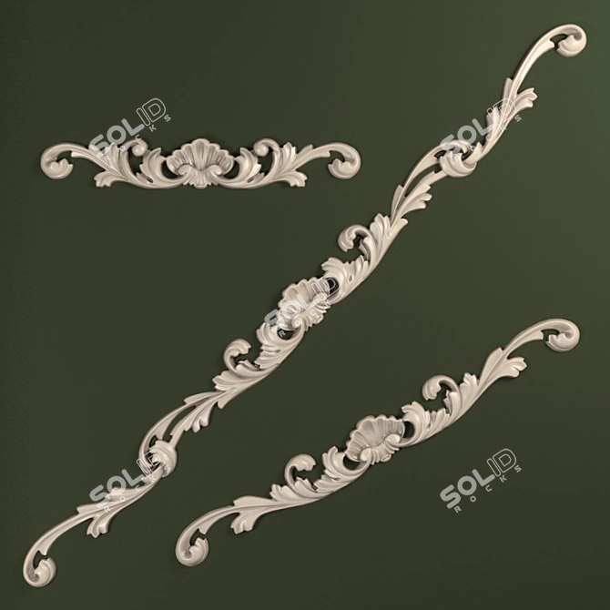 Elegant Pediments for Classic Décor 3D model image 1