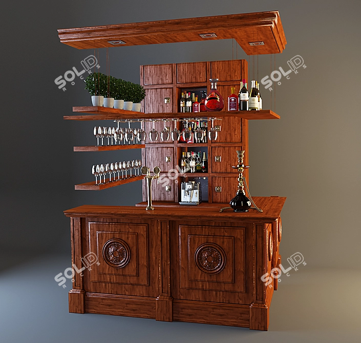 Stylish Bar Counter for Your Space 3D model image 1