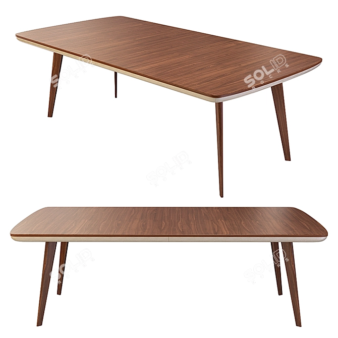 Elegant Flaye Table: L-2000mm, W-1000mm, H-710mm 3D model image 2