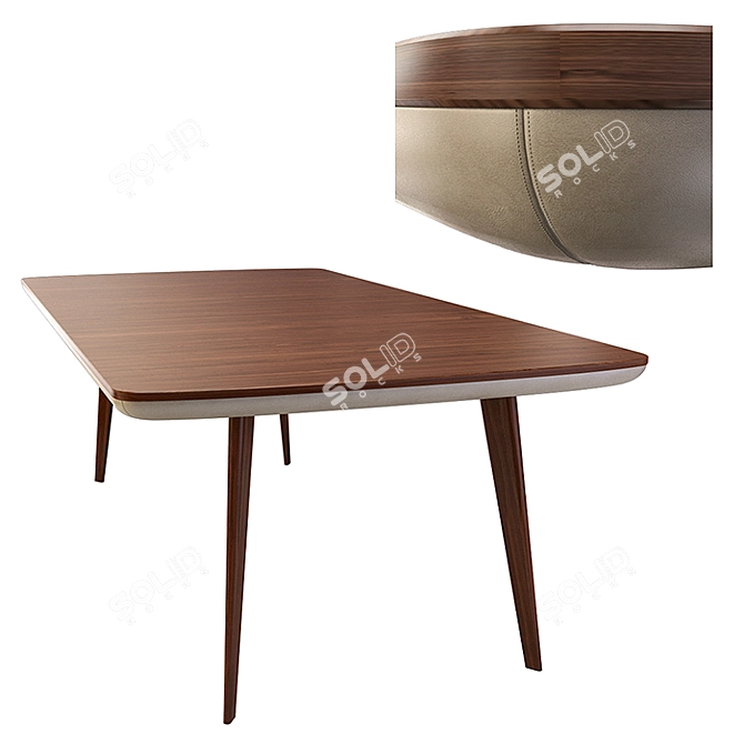 Elegant Flaye Table: L-2000mm, W-1000mm, H-710mm 3D model image 3