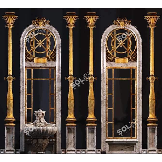 Elegance Embodied: Ornate Wall Molding 3D model image 1