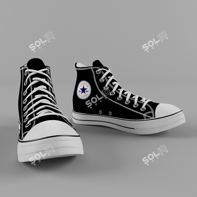 "Convers Shoes: Classic Style 3D model image 1