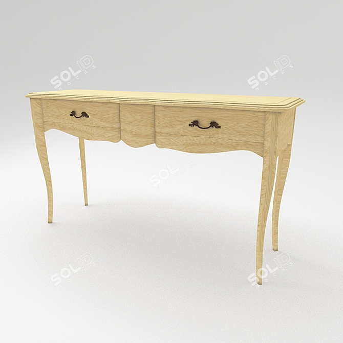 Elegant Provençal Style Two-Drawer Console 3D model image 1