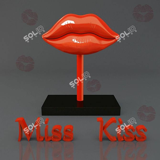 Lip-shaped Decorative Statuette 3D model image 1