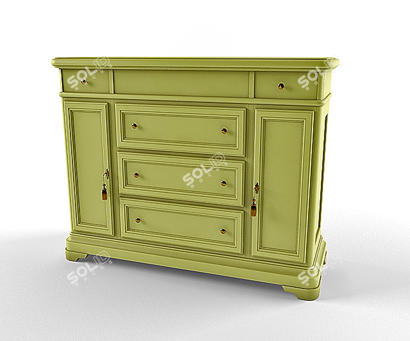 Classic 5-Drawer Chest 3D model image 1