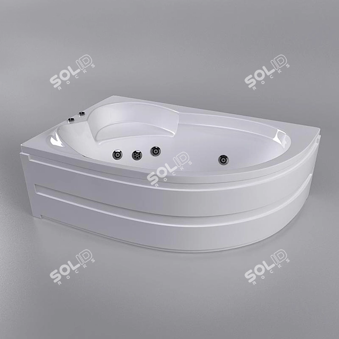 Elegant SAGRA Bathtub 3D model image 1