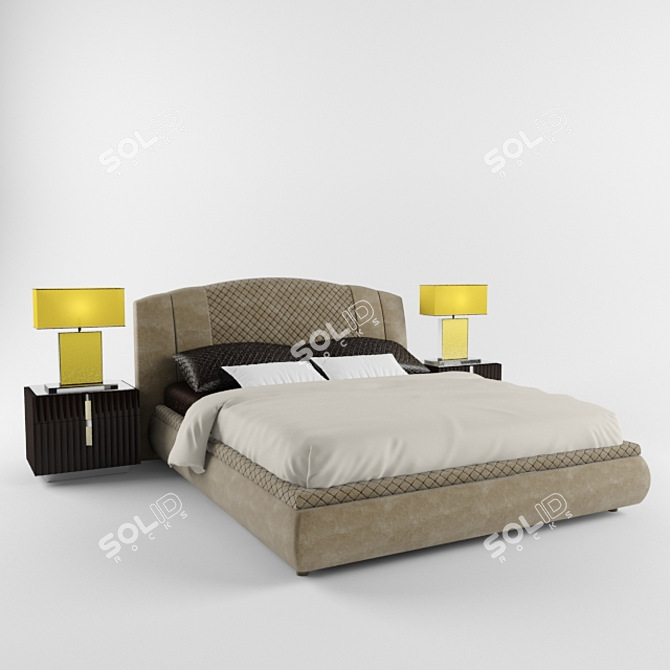 Luxury Malerba Red Carpet Bed 3D model image 1